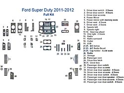 Full Dash Trim Kit; Brushed Aluminum Finish (11-12 F-250 Super Duty Regular Cab, SuperCab)