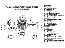 Full Dash Trim Kit; Brushed Aluminum Finish (17-18 F-250 Super Duty w/ Bench Seat)