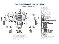 Full Dash Trim Kit; Camo Finish (17-18 F-250 Super Duty w/ Bucket Seats)