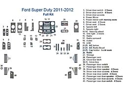 Full Dash Trim Kit; Real Carbon Fiber Finish (11-12 F-250 Super Duty SuperCrew)