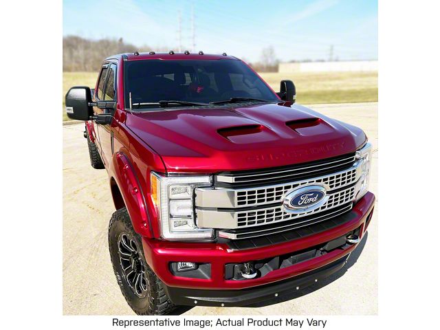 Functional Ram Air Hood; Lead Foot Grey (17-22 F-250 Super Duty)