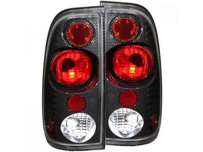 G2 Tail Lights; Carbon Fiber Housing; Clear Lens (99-07 F-250 Super Duty)