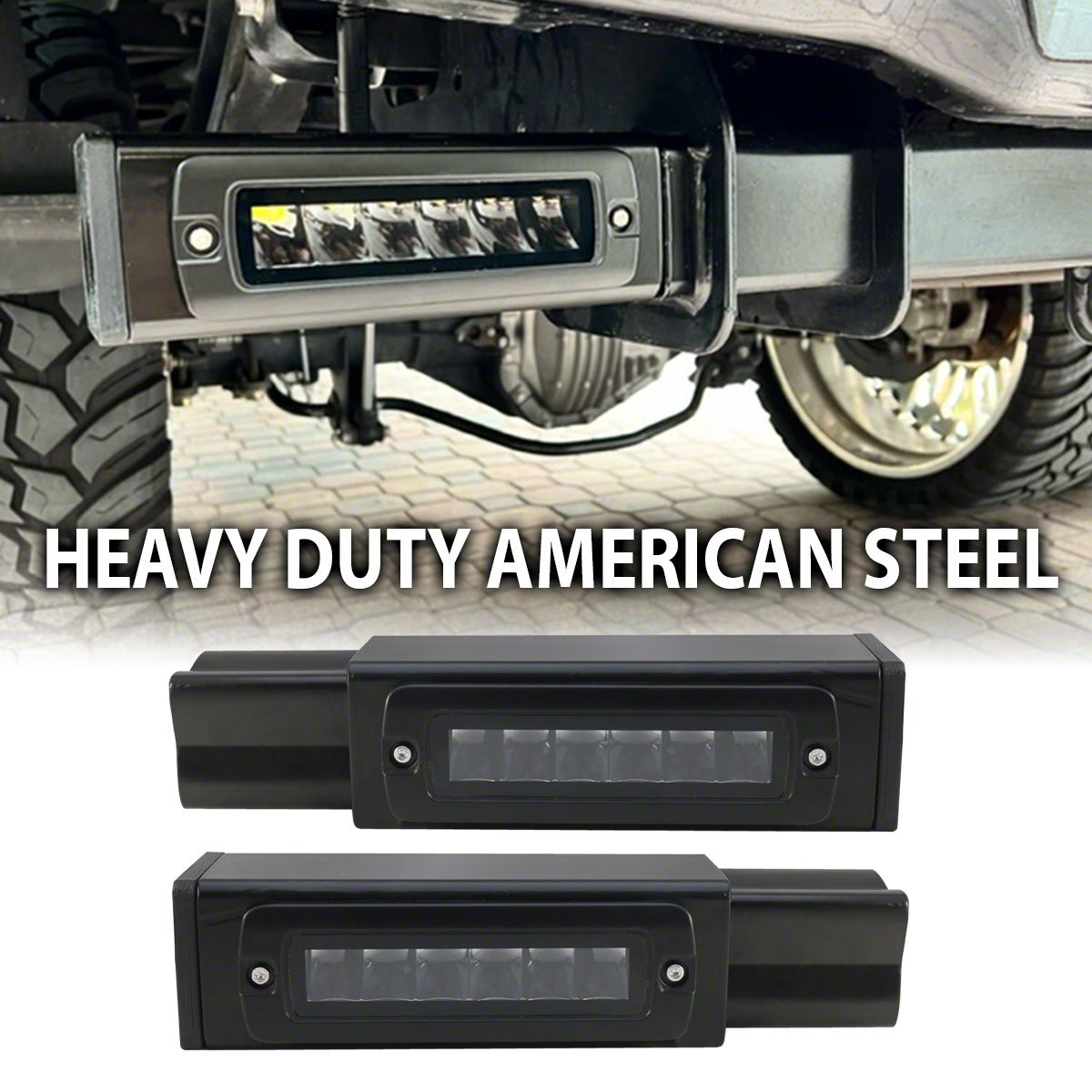 F-250 Super Duty Hitch Bar Reverse 7-Inch LED Flood Lighting Heavy Duty ...