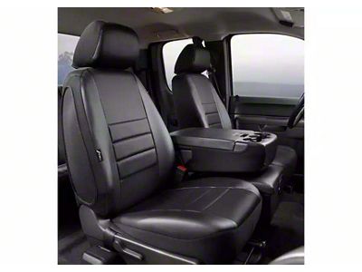 Fia LeatherLite Series Front Seat Covers; Black (11-16 F-250 Super Duty w/ Bench Seat)