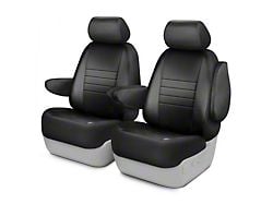 Fia LeatherLite Series Front Seat Covers; Black (17-24 F-250 Super Duty w/ Bucket Seats)