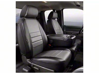 LeatherLite Series Front Seat Covers; Gray (17-24 F-250 Super Duty w/ Bench Seat)