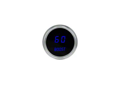 LED Analog Bargraph Boost Gauge with Chrome Bezel; 2-1/16-Inch; Blue; 0-60 PSI (Universal; Some Adaptation May Be Required)