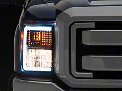 LED C-Bar Factory Style Headlights; Chrome Housing; Clear Lens (11-16 F-250 Super Duty)