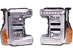 LED Headlights; Chrome Housing; Clear Lens (17-19 F-250 Super Duty w/ Factory LED Headlights)