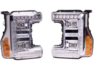 LED Headlights; Chrome Housing; Clear Lens (17-19 F-250 Super Duty w/ Factory LED Headlights)