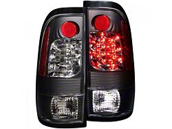 LED Tail Lights; Black Housing; Clear Lens (99-07 F-250 Super Duty)