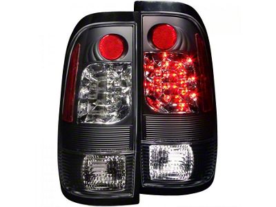 LED Tail Lights; Black Housing; Clear Lens (99-07 F-250 Super Duty)