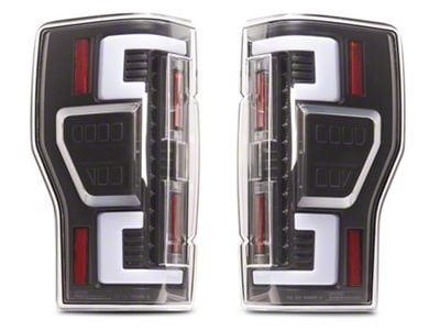 LED Tail Lights; Black Housing; Clear Lens (20-22 F-250 Super Duty w/ Factory LED BLIS Tail Lights)