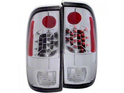 LED Tail Lights; Chrome Housing; Clear Lens (99-07 F-250 Super Duty)