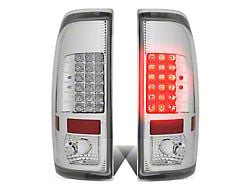 LED Tail Lights; Chrome Housing; Clear Lens (11-16 F-250 Super Duty)