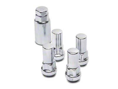 Locks with Key for Chrome Acorn Lug Nuts; 14mm x 2.0 (99-03 F-250 Super Duty)