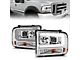 Plank Style Projector Headlights; Chrome Housing; Clear Lens (05-07 F-250 Super Duty w/o Factory Sealed Beam Headlights)