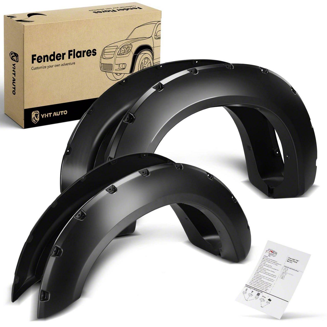 F-250 Super Duty Pocket Rivet Style Fender Flares; Black (11-16 F-250 ...