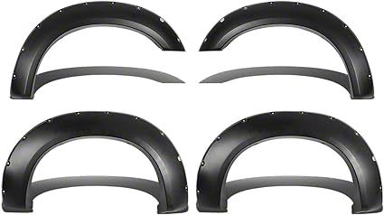 F-250 Super Duty Pocket-Riveted Style Fender Flares; Glossy Black (11 ...