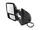 Powered Heated Towing Mirror with Turn Signal; Black and Chrome; Driver Side (11-12 F-250 Super Duty w/ Memory Mirrors)