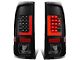 Red L-Bar LED Tail Lights; Black Housing; Clear Lens (11-16 F-250 Super Duty)