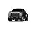 Rugged Heavy Duty Grille Guard with 5.30-Inch Black Round Flood LED Lights; Black (11-16 F-250 Super Duty)