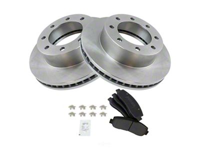 Semi-Metallic 8-Lug Brake Rotor and Pad Kit; Front (11-12 4WD F-250 Super Duty)