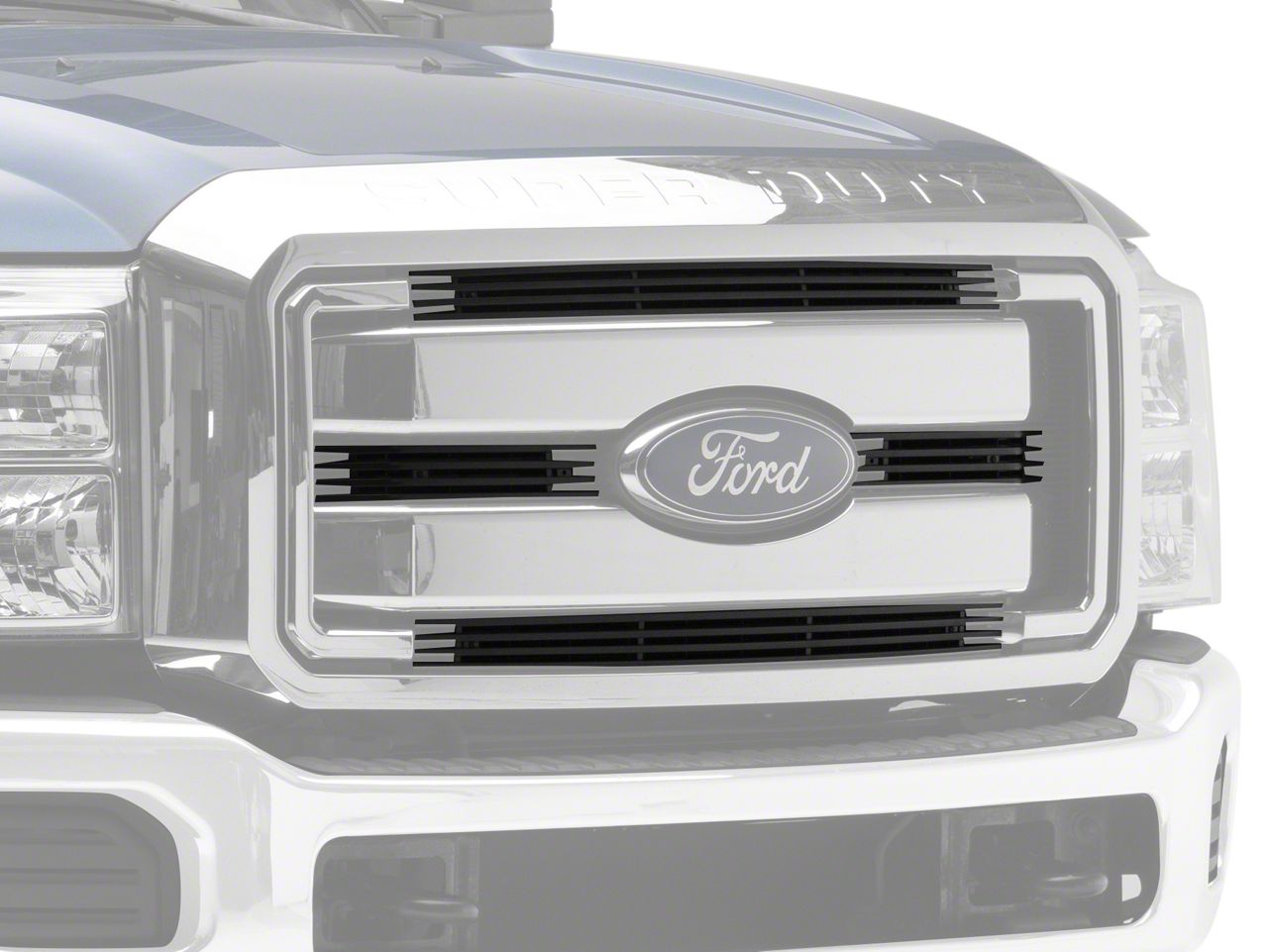 F-250 Super Duty Stainless Steel Billet Upper Overlay Grilles; Chrome (11-16  F-250 Super Duty King Ranch