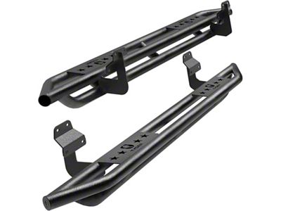 Star Armor Side Step Bars; Textured Black (17-24 F-250 Super Duty SuperCab)