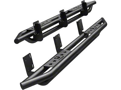 Star Armor Side Step Bars; Textured Black (11-16 F-250 Super Duty SuperCab)