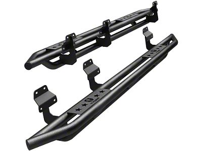 Star Armor Side Step Bars; Textured Black (17-25 F-250 Super Duty SuperCrew)