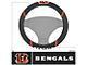 Steering Wheel Cover with Cincinnati Bengals Logo; Black (Universal; Some Adaptation May Be Required)