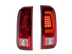 Tail Lights; Chrome Housing; Red Clear Lens (11-16 F-250 Super Duty)