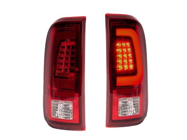 Tail Lights; Chrome Housing; Red Clear Lens (11-16 F-250 Super Duty)