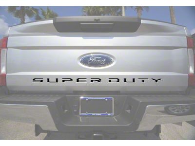 Tailgate Insert Letters; Forged Carbon Fiber with Red Outline (17-19 F-250 Super Duty)