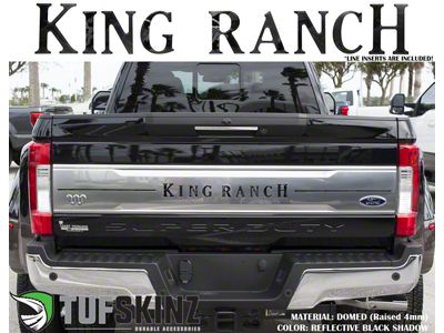 Tailgate Insert Letters; Reflective Black Shadow (17-19 F-250 Super Duty King Ranch)