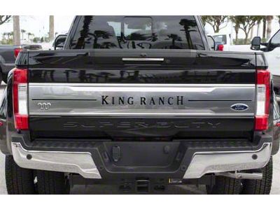 Tailgate Insert Letters; Reflective Black Topo with Red Outline (17-19 F-250 Super Duty King Ranch)