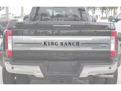 Tailgate Insert Letters; Reflective Black Topo (17-19 F-250 Super Duty King Ranch)