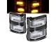 Towing Mirror Amber LED Turn Signal Lights; Black (11-16 F-250 Super Duty)