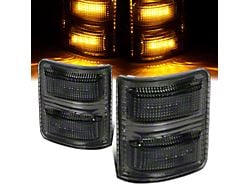Towing Mirror Amber LED Turn Signal Lights; Smoked (11-16 F-250 Super Duty)