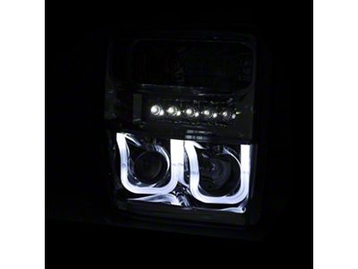 U-Bar Style Projector Headlights; Black Housing; Clear Lens (08-10 F-250 Super Duty w/o Factory Sealed Beam Headlights)