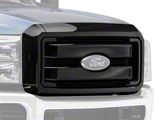 Chrome Delete Upper Grille Overlay; Gloss Black (11-16 F-250 Super Duty King Ranch, Lariat, XL, XLT)