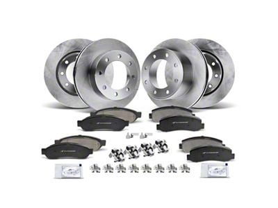 Vented 8-Lug Brake Rotor and Pad Kit; Front and Rear (11-12 4WD F-250 Super Duty)