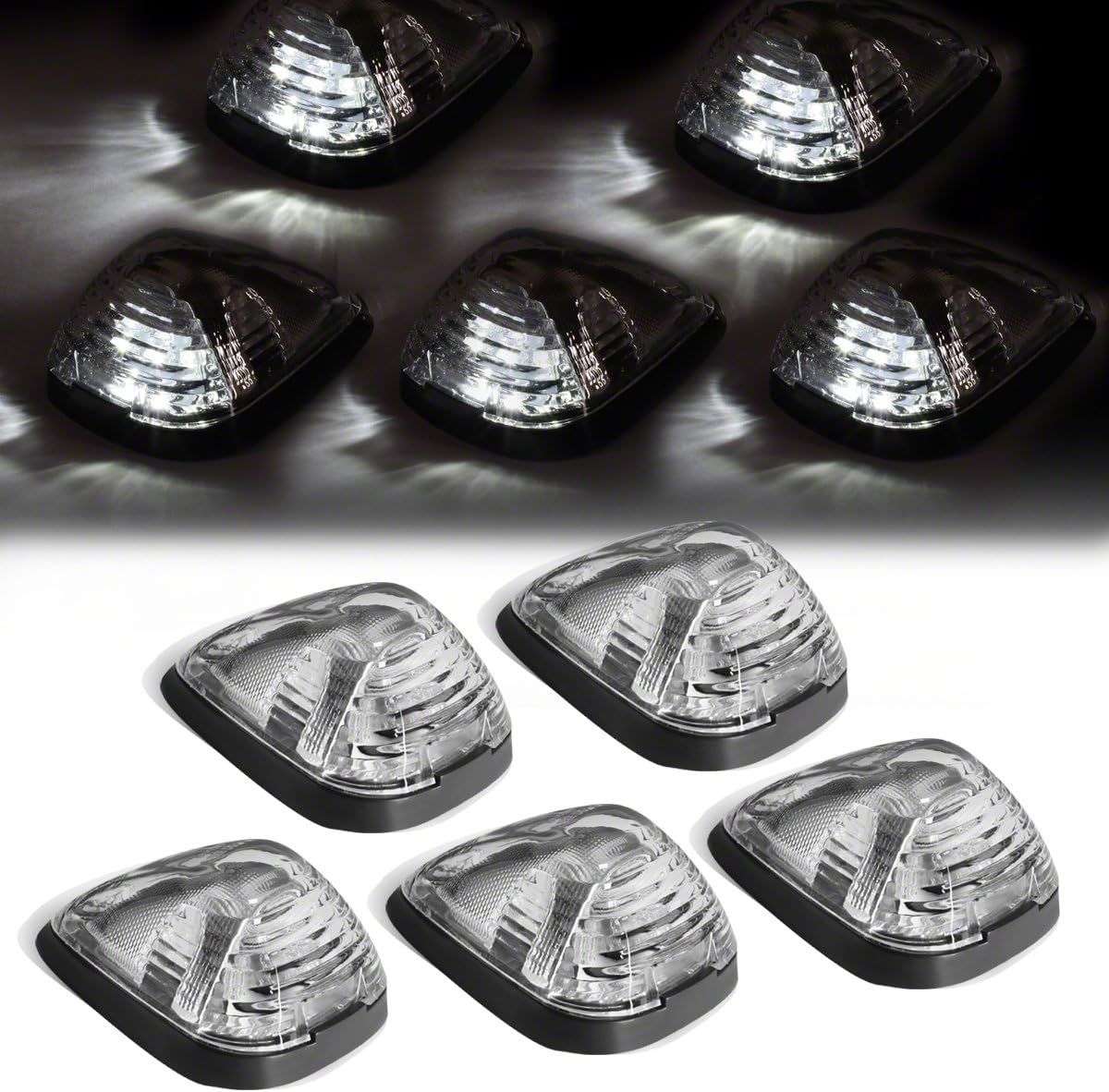 F-250 Super Duty White LED Cab Lights; Chrome (11-16 F-250 Super Duty ...