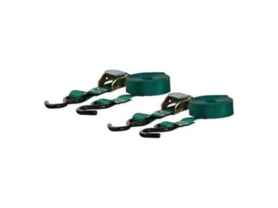 15-Foot Cargo Straps with S-Hooks; Dark Green; 300 lb.; Pair