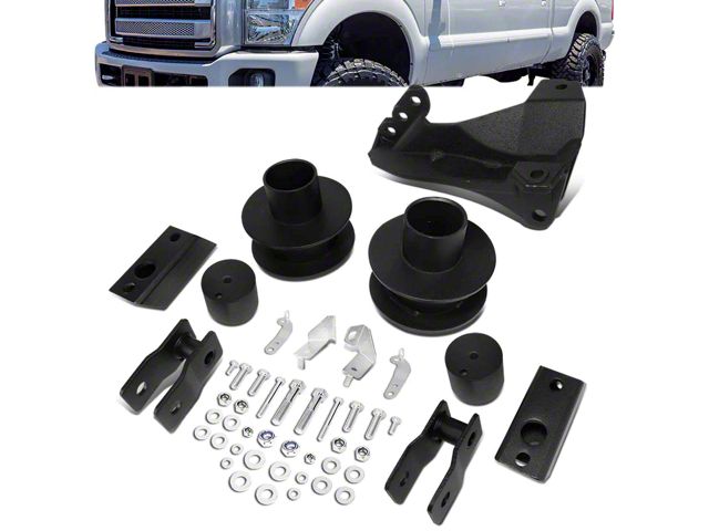 2.50-Inch Front Leveling Kit with Shock Extensions (11-22 4WD F-350 Super Duty)