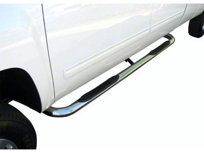 3-Inch Round Side Step Bars; Stainless Steel (11-16 F-350 Super Duty Regular Cab)