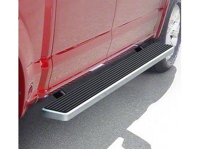 5-Inch iStep Running Boards; Hairline Silver (17-24 F-350 Super Duty SuperCrew)
