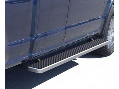 5-Inch iStep Running Boards; Hairline Silver (17-24 F-350 Super Duty SuperCab)