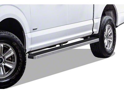 5-Inch iStep SS Running Boards; Hairline Silver (17-24 F-350 Super Duty SuperCrew)